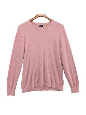 J.CREW Cotton Crewneck Sweater Tee Mens Pink Long Sleeve Pullover Size M
